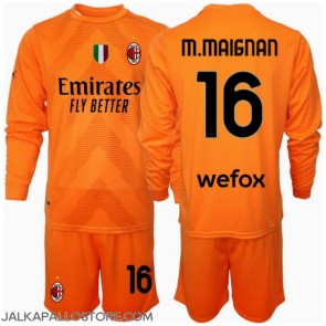 AC Milan Mike Maignan #16 Maalivahti Vieraspaita Lapsille 2024-25 Pitkähihainen (+ shortsit)